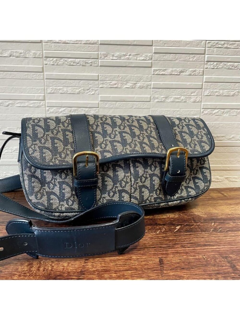 Dior Trotter Canvas Leather Shoulder Bag Pouch